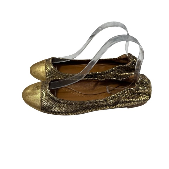 Tory Burch York Metallic Roccia Powder Suede Ballet Flat size 9 - Picture 4 of 10